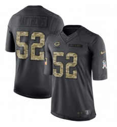 Men Nike Green Bay Packers 52 Clay Matthews Limited Black 2016 Salute to Service NFL Jersey