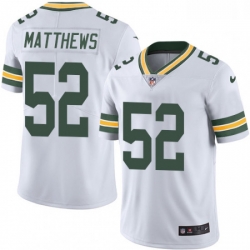 Men Nike Green Bay Packers 52 Clay Matthews White Vapor Untouchable Limited Player NFL Jersey