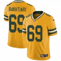 Men Nike Green Bay Packers 69 David Bakhtiari Limited Gold Rush Vapor Untouchable NFL Jersey