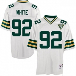 Mitchell and Ness Green Bay Packers 92 Reggie White Authentic White Throwback NFL Jersey