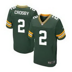 Nike Green Bay Packers #2 Mason Crosby Green Team Color Mens Stitched NFL Elite Jersey