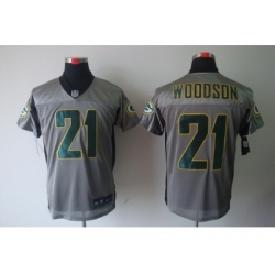 Nike Green bay Packers 21 Charles Woodson Grey Elite Shadow NFL Jersey