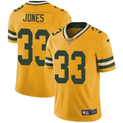 Nike Packers #33 Aaron Jones Yellow Mens Stitched NFL Limited Rush Jersey