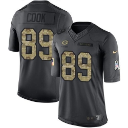 Nike Packers #89 Jared Cook Black Mens Stitched NFL Limited 2016 Salute To Service Jersey