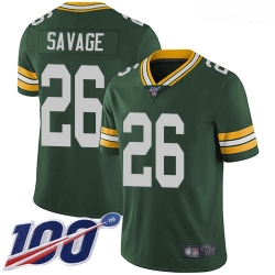 Packers 26 Darnell Savage Green Team Color Men Stitched Football 100th Season Vapor Limited Jersey