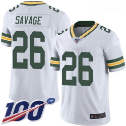 Packers 26 Darnell Savage White Men Stitched Football 100th Season Vapor Limited Jersey