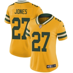 Nike Packers #27 Josh Jones Yellow Womens Stitched NFL Limited Rush Jersey