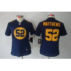 Women Nike Green Bay Packers #52 Matthews Blue Color[NIKE LIMITED Jersey]