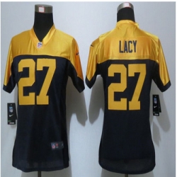 Women new Green Bay Packers #27 Eddie Lacy Navy Blue Alternate Elite Jersey