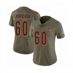 Womens Cincinnati Bengals 60 Michael Jordan Limited Olive 2017 Salute to Service Football Jersey