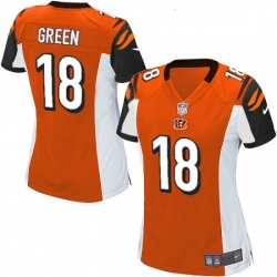 Womens Nike Cincinnati Bengals 18 AJ Green Game Orange Alternate NFL Jersey