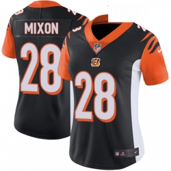 Womens Nike Cincinnati Bengals 28 Joe Mixon Vapor Untouchable Limited Black Team Color NFL Jersey