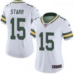 Womens Nike Green Bay Packers 15 Bart Starr White Vapor Untouchable Limited Player NFL Jersey