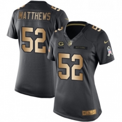 Womens Nike Green Bay Packers 52 Clay Matthews Limited BlackGold Salute to Service NFL Jersey