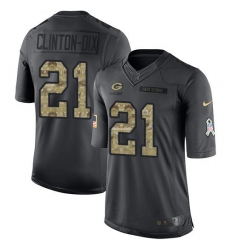 Nike Packers #21 Ha Ha Clinton Dix Black Youth Stitched NFL Limited 2016 Salute to Service Jersey