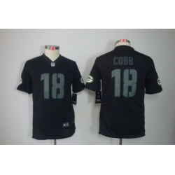 Nike Youth Green Bay Packers #18 Randall Cobb Black Jerseys[Impact Limited]