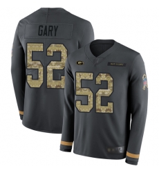 Packers 52 Rashan Gary Anthracite Salute to Service Youth Stitched Football Limited Therma Long Sleeve Jersey