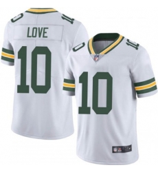 Youth Green Bay Packers 10 Jordan Love White Vapor Limited Throwback Stitched Football Jersey