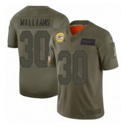 Youth Green Bay Packers 30 Jamaal Williams Limited Camo 2019 Salute to Service Football Jersey