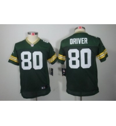 Youth Nike NFL Green Bay Packers #80 Donald Driver Green Color[Youth Limited Jerseys]