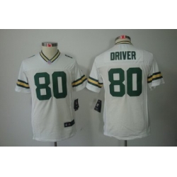 Youth Nike NFL Green Bay Packers #80 Donald Driver White Color[Youth Limited Jerseys]