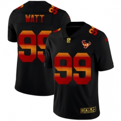 Houston Texans 99 J J  Watt Men Black Nike Red Orange Stripe Vapor Limited NFL Jersey