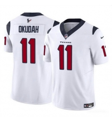 Men Houston Texans 11 Jeff Okudah White 2024 F U S E Vapor Untouchable Stitched Football Jersey