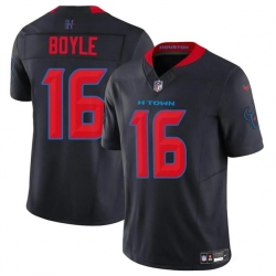 Men Houston Texans 16 Tim Boyle Navy 2024 2nd Alternate F U S E Vapor Stitched Jersey