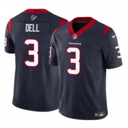 Men Houston Texans 3 Tank Dell Navy 2023 F U S E Vapor Untouchable Stitched Football Jersey