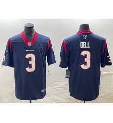 Men Houston Texans 3 Tank Dell Navy Vapor Untouchable Stitched Football Jersey