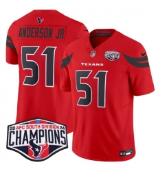 Men Houston Texans 51 Will Anderson Jr  Red F U S E  2024 AFC South Division Champions Vapor Limited Stitched Football Jersey