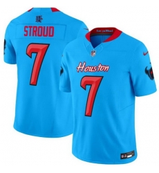 Men Houston Texans 7 C J  Stroud Blue 2024 Vapor F U S E  Limited Stitched Jersey