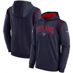 Men Houston Texans Navy Sideline Stack Performance Pullover Hoodie 001