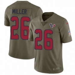 Men Nike Houston Texans 26 Lamar Miller Limited Olive 2017 Salute to Service NFL Jersey