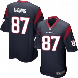 Men Nike Houston Texans 87 Demaryius Thomas Game Navy Blue Team Color NFL Jersey