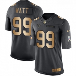 Men Nike Houston Texans 99 JJ Watt Limited BlackGold Salute to Service NFL Jersey