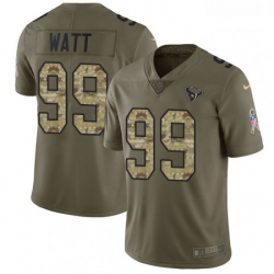 Men Nike Houston Texans 99 JJ Watt Limited OliveCamo 2017 Salute to Service NFL Jersey