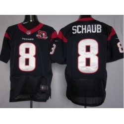 Nike Houston Texans 8 Matt Schaub Blue Elite W 10th Patch NFL Jersey