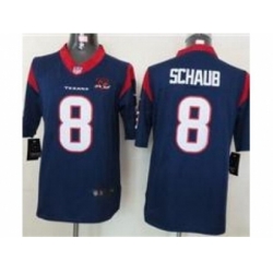 Nike Houston Texans 8 Matt Schaub Blue Limited W 10th Patch NFL Jersey