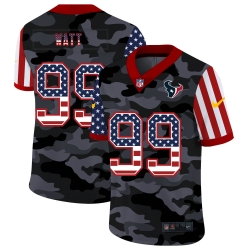 Nike Houston Texans 99 J J  Watt Camo 2020 USA Flag Salute To Service Limited Jersey