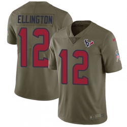 Nike Texans #12 Bruce Ellington Olive Mens Stitched NFL Limited 2017 Salute To Service Jersey