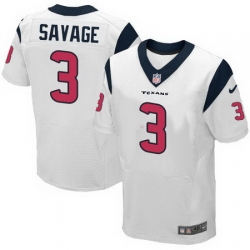 Nike Texans #3 Tom Savage White Mens Stitched NFL Elite Jersey