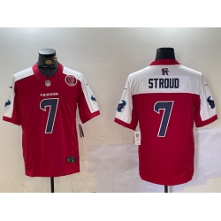 men houston texans 7 c j stroud red white 2024 f u s e vapor limited stitched jersey S3