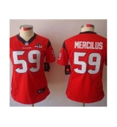 Nike Women Houston Texans #59 Whitney Mercilus Red NFL Jerseys W 10th Patch