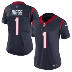 Women Houston Texans 1 Stefon Diggs Navy Vapor Untouchable Limited Stitched Jersey