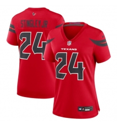 Women Houston Texans 24 Derek Stingley Jr  Red 2024 Alternate Stitched Jersey