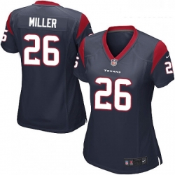 Womens Nike Houston Texans 26 Lamar Miller Game Navy Blue Team Color NFL Jersey