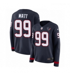 Womens Nike Houston Texans 99 JJ Watt Limited Navy Blue Therma Long Sleeve NFL Jersey