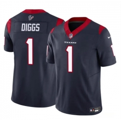 Youth Houston Texans 1 Stefon Diggs Navy 2024 F U S E Vapor Untouchable Limited Stitched Football Jersey