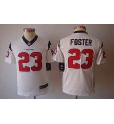 Youth Houston Texans #23 Foster White Color Limited Jerseys